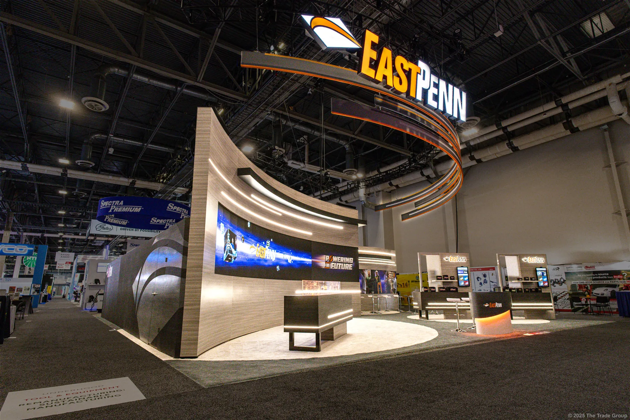 20x20 Peninsula booth design by The Trade Group